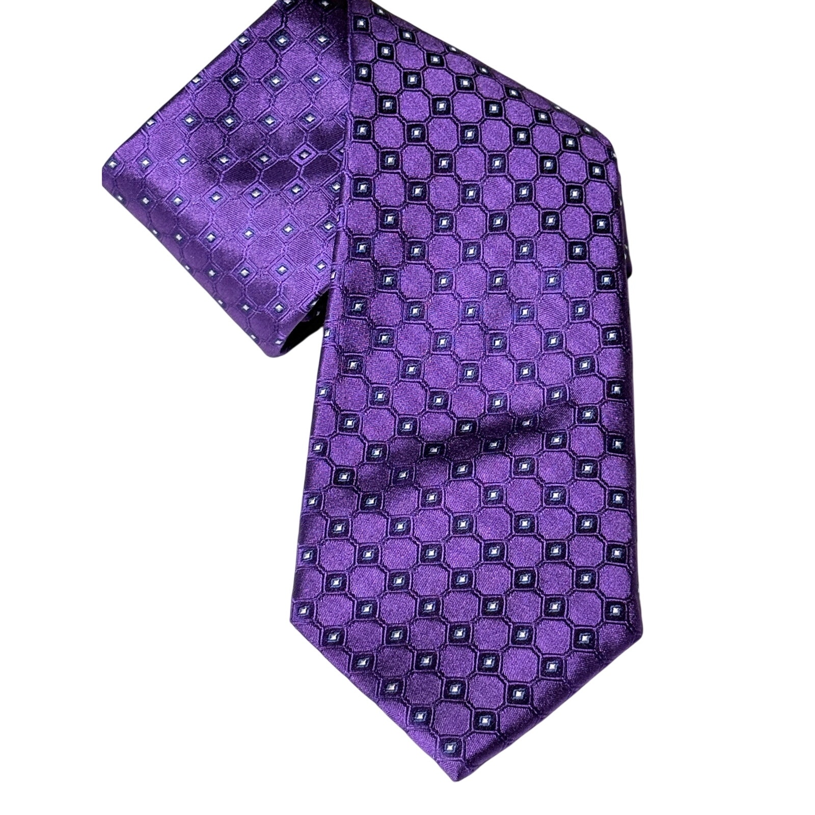 Tommy Hilfiger 100% Silk Purple Dot Tie